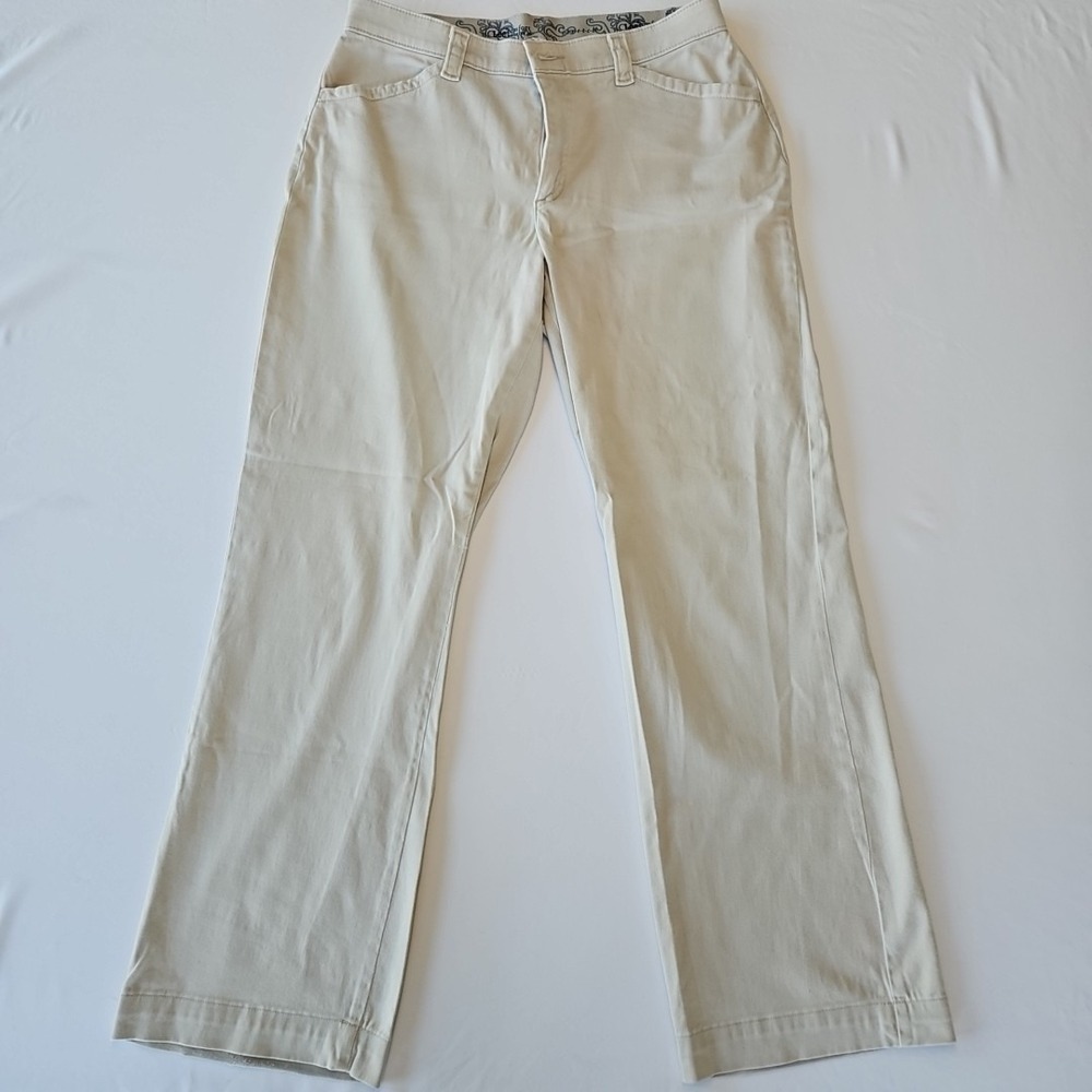 LEE Women's (Size 10 Short) Comfort Waistband‎ Khaki Dress Pants Stretch Pockets